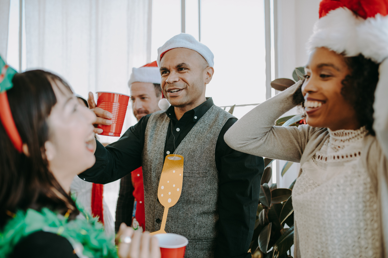 Employees Having a Christmas Party