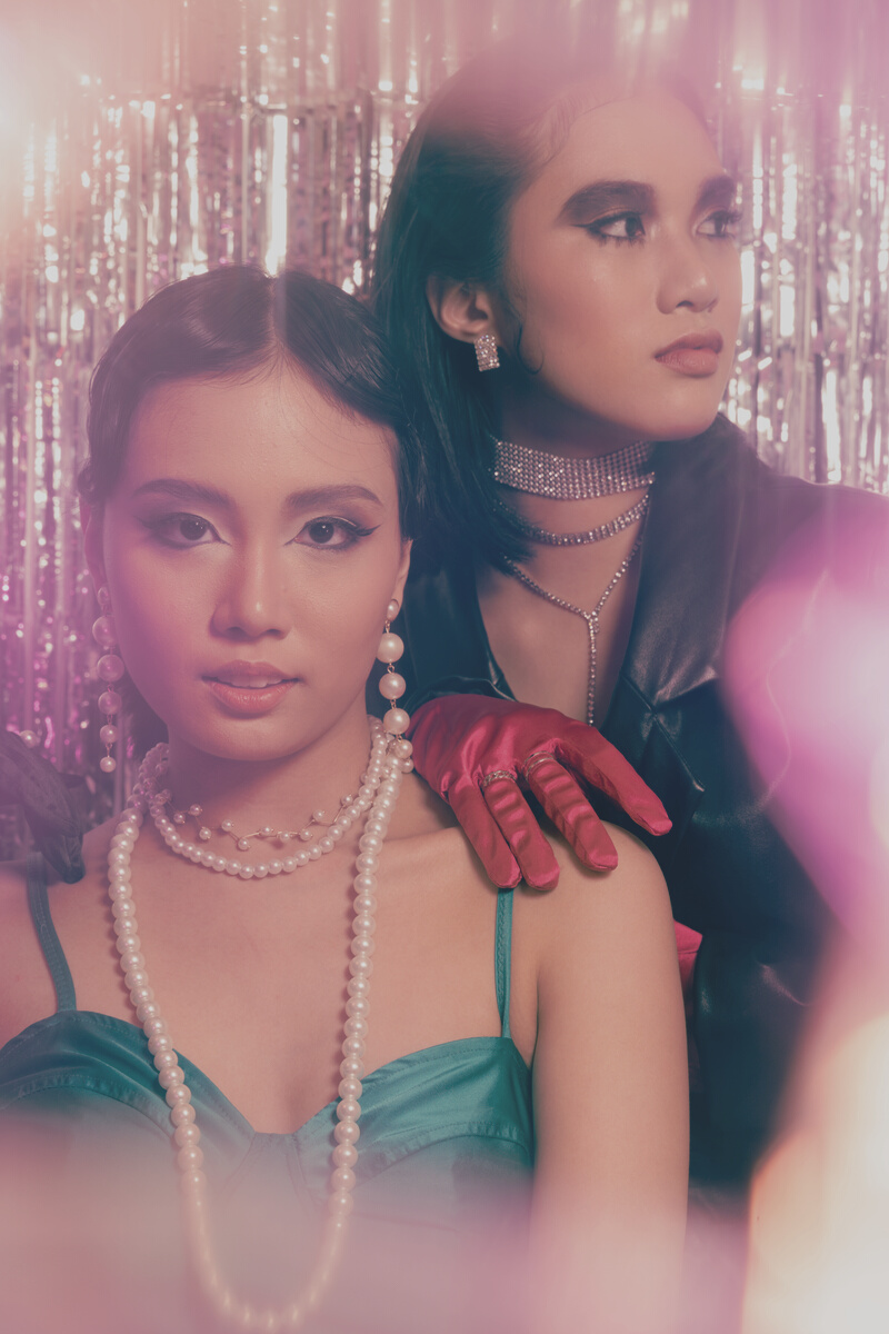 Portrait of Two Women in Retro Fashion